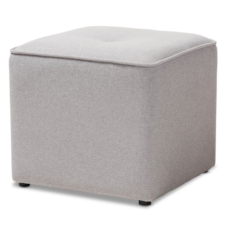 Baxton Studio Corinne Modern Light Grey Upholstered Ottoman 143-8145